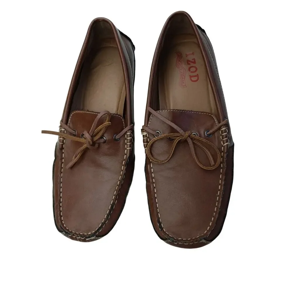 Izod Men's Burton Brown Slip-On Boat Shoes Mocs